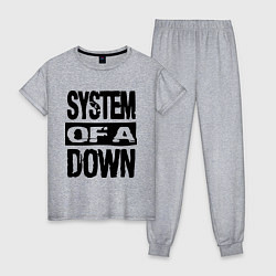Пижама хлопковая женская System Of A Down, цвет: меланж