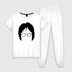 Пижама хлопковая женская John Lennon: Minimalism, цвет: белый