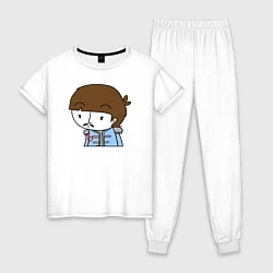Пижама хлопковая женская Paul McCartney Boy, цвет: белый