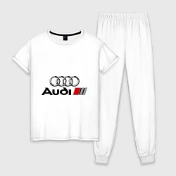 Пижама хлопковая женская Audi, цвет: белый