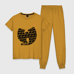 Пижама хлопковая женская Wu-Tang Clan: Symbol цвета горчичный — фото 1
