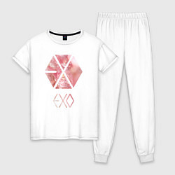 Пижама хлопковая женская EXO Chrystal, цвет: белый