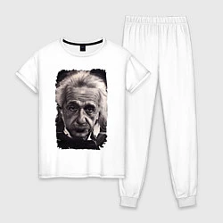Пижама хлопковая женская Альберт Энштейн, цвет: белый