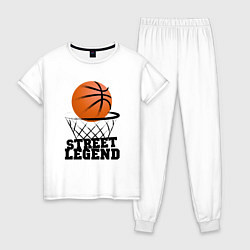 Пижама хлопковая женская Баскетбол, цвет: белый