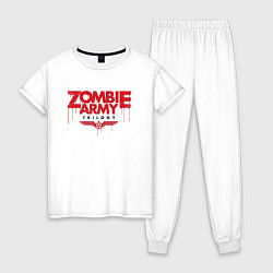 Пижама хлопковая женская Zombie Army Trilogy, цвет: белый