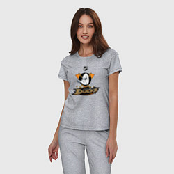 Пижама хлопковая женская NHL: Anaheim Ducks, цвет: меланж — фото 2