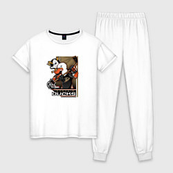 Пижама хлопковая женская Anaheim Ducks, цвет: белый