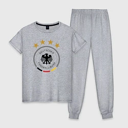 Пижама хлопковая женская Deutscher Fussball-Bund, цвет: меланж