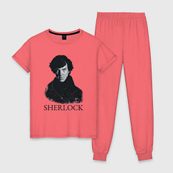 Пижама хлопковая женская Sherlock Art, цвет: коралловый