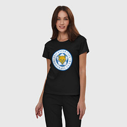 Пижама хлопковая женская Leicester City FC, цвет: черный — фото 2
