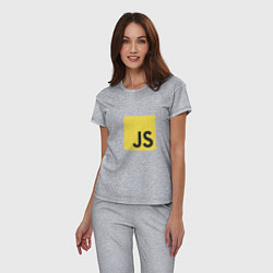 Пижама хлопковая женская JS return true; (black), цвет: меланж — фото 2