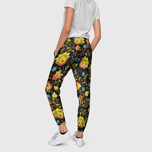 Женские брюки Цветочный узор / 3D-принт – фото 4