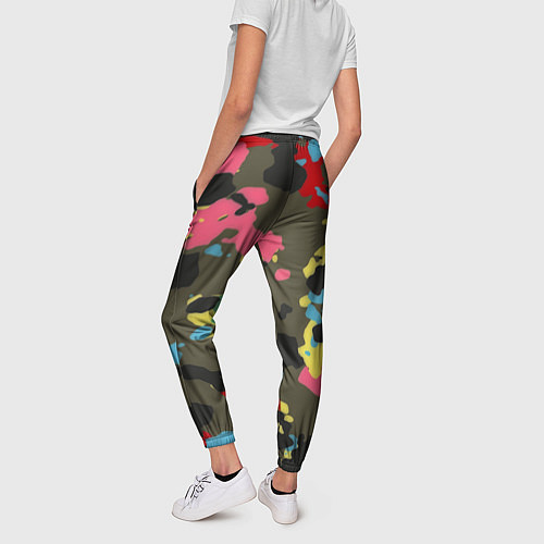 Женские брюки Цветной камуфляж / 3D-принт – фото 4