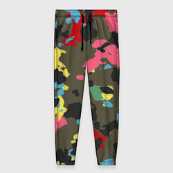 Брюки женские Цветной камуфляж, цвет: 3D-принт