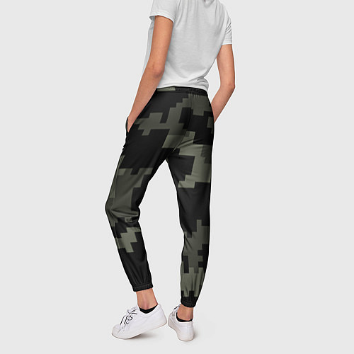 Женские брюки Камуфляж пиксельный: черный/серый / 3D-принт – фото 4