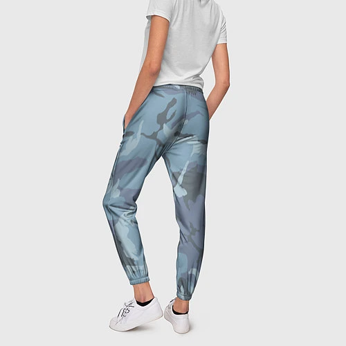 Женские брюки Камуфляж: голубой/синий / 3D-принт – фото 4