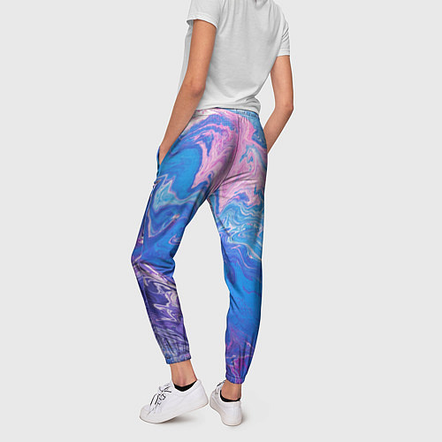 Женские брюки Tie-Dye Blue & Violet / 3D-принт – фото 4