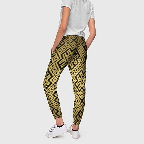 Женские брюки Обереги cлавян: золотая / 3D-принт – фото 4