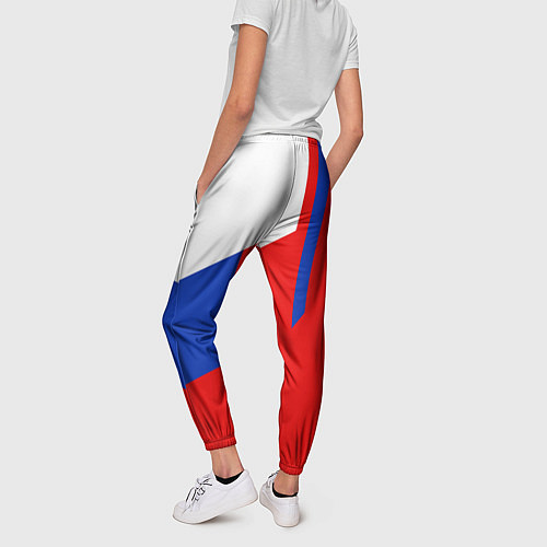 Женские брюки Russia: Geometry Tricolor / 3D-принт – фото 4