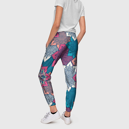 Женские брюки Цветы мандалы / 3D-принт – фото 4