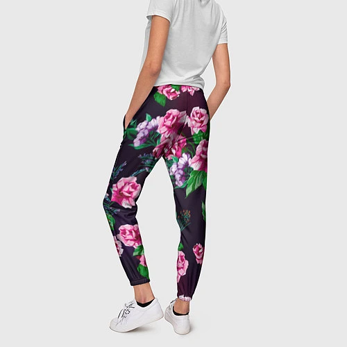 Женские брюки Розы во тьме / 3D-принт – фото 4