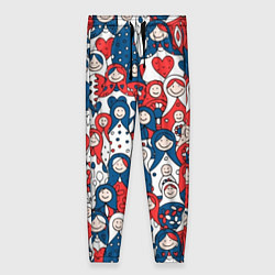 Брюки женские Русские матрешки триколор, цвет: 3D-принт