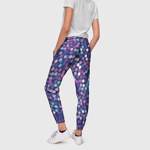 Женские брюки Пурпурные конфетти - паттерн / 3D-принт – фото 4