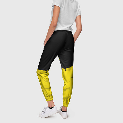 Женские брюки Cyberpunk 2077: Yellow & Black / 3D-принт – фото 4