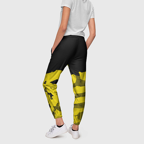 Женские брюки Cyberpunk 2077: Black & Yellow / 3D-принт – фото 4