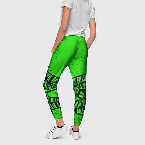 Женские брюки BILLIE EILISH: Green & Black Tape / 3D-принт – фото 4