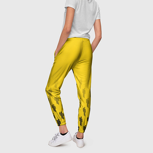 Женские брюки Billie Eilish: Yellow Autograph / 3D-принт – фото 4