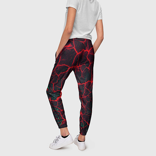 Женские брюки Молнии красные абстрактные / 3D-принт – фото 4