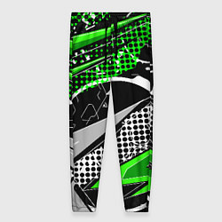 Брюки женские Black and green corners, цвет: 3D-принт