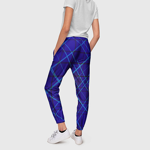 Женские брюки Сине-черная геометрия 3D / 3D-принт – фото 4