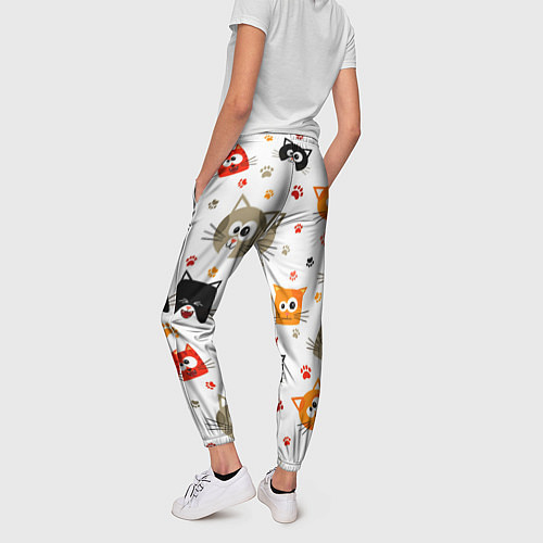 Женские брюки Котики с лапками / 3D-принт – фото 4