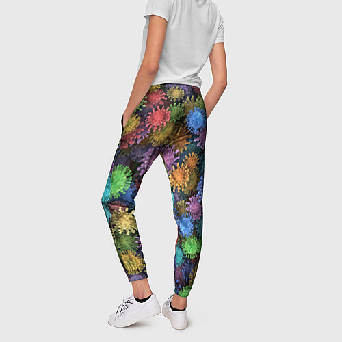 Женские брюки Разноцветные вирусы / 3D-принт – фото 4