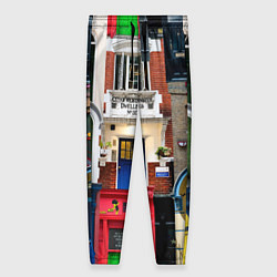 Брюки женские London doors цифровой коллаж, цвет: 3D-принт