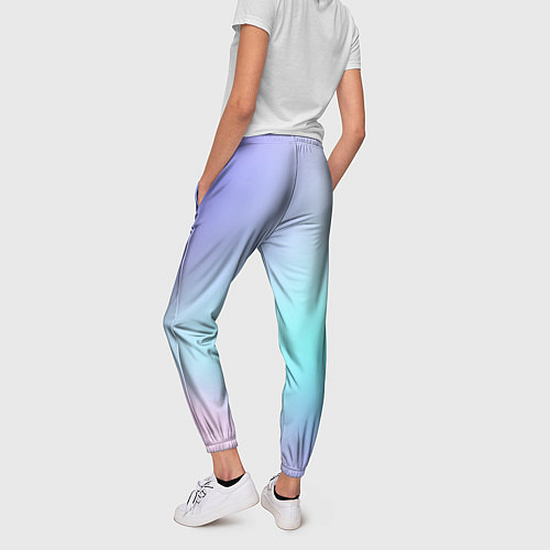Женские брюки Небесно голубой градиентный / 3D-принт – фото 4