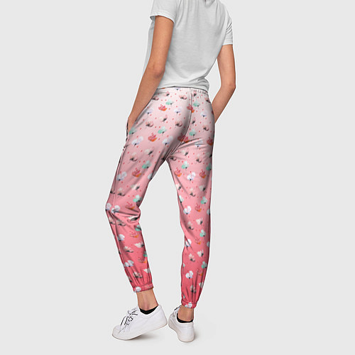 Женские брюки Пижамный цветочек / 3D-принт – фото 4