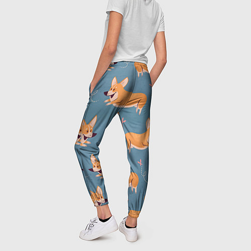 Женские брюки Корги с бабочкой / 3D-принт – фото 4