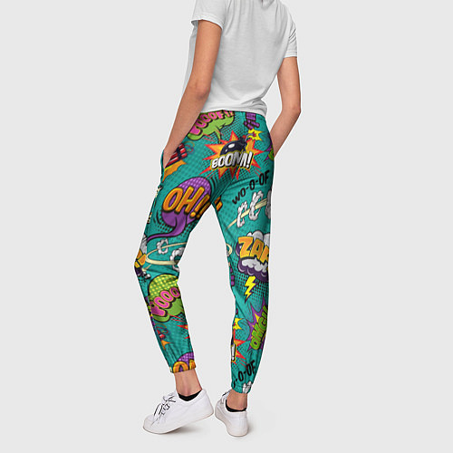 Женские брюки Pop art comics / 3D-принт – фото 4