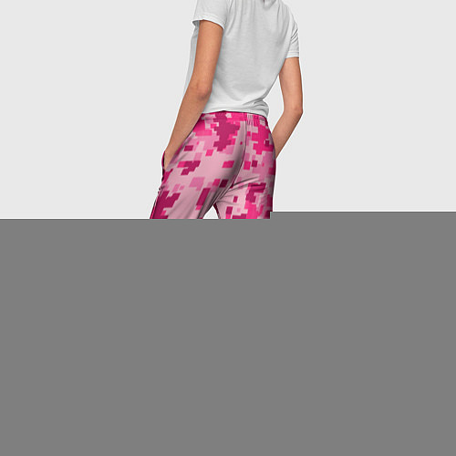 Женские брюки Розовый камуфляж / 3D-принт – фото 4