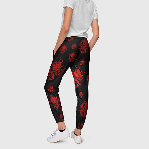 Женские брюки RED SAMURAI PATTERN / 3D-принт – фото 4