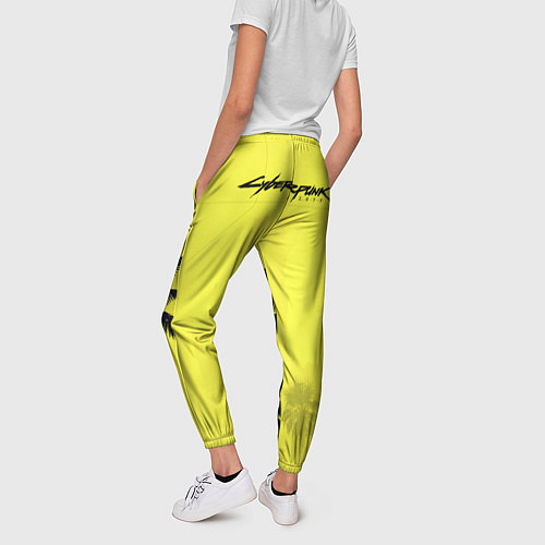 Женские брюки Cyberpunk 2077 - Пальмы / 3D-принт – фото 4