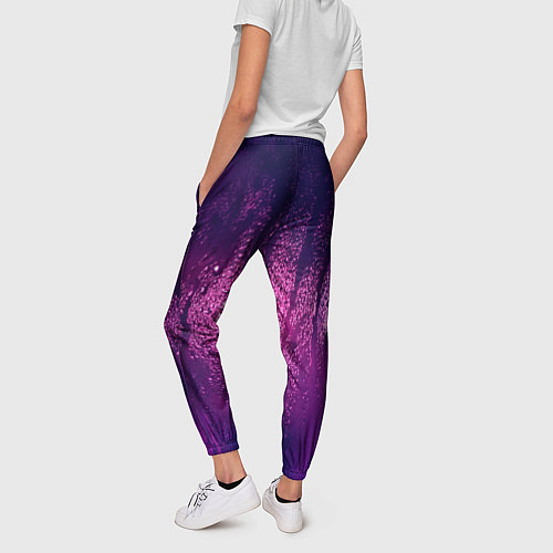 Женские брюки Стекло дождь фиолетовый / 3D-принт – фото 4