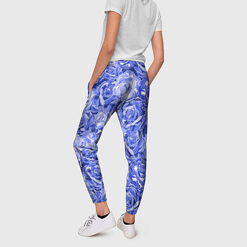 Женские брюки Голубые и синие розы / 3D-принт – фото 4