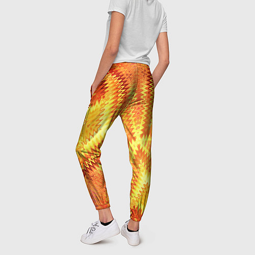 Женские брюки Желто-оранжевая абстракция / 3D-принт – фото 4