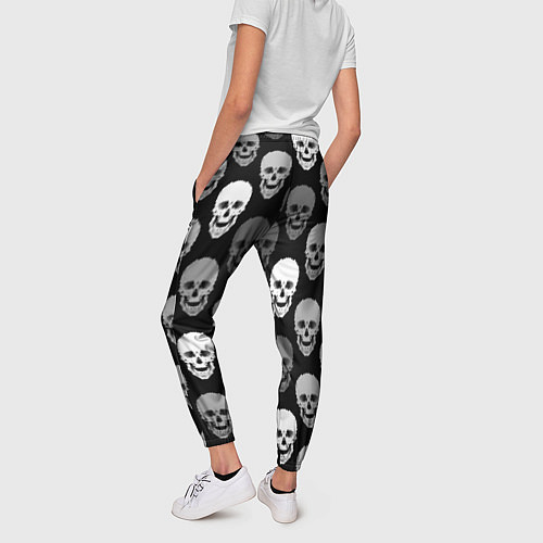 Женские брюки Черно-белый готический / 3D-принт – фото 4