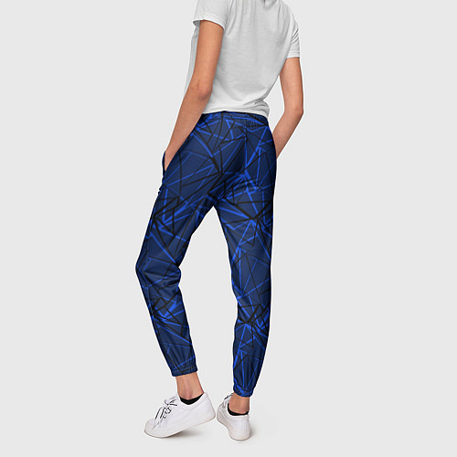 Женские брюки Черно-синий геометрический / 3D-принт – фото 4