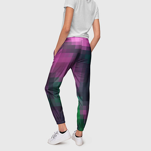 Женские брюки Разноцветный геометрический уз / 3D-принт – фото 4